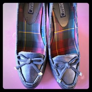 Black loafers with heel